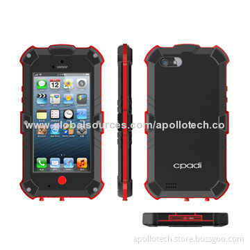 PC Waterproof Cases for iPhone 5/5S, with IP65 Level, PC + ABS Raw Material